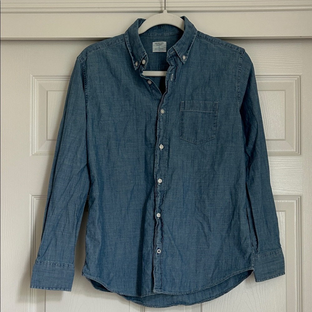 Crewcuts Blue Denim Chambray Button-Down Shirt